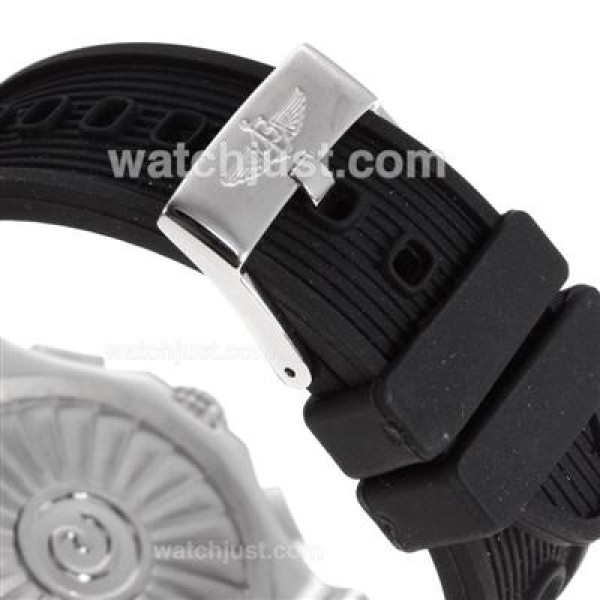 Breitling Emergency Digital Player PVD Bezel with White Dial-Rubber Strap