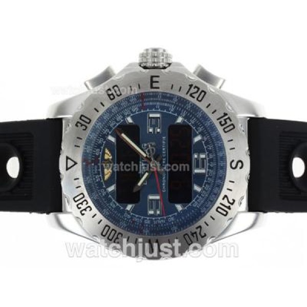 Breitling Emergency Digital Player with Blue Dial-Rubber Strap