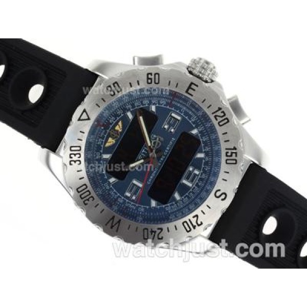 Breitling Emergency Digital Player with Blue Dial-Rubber Strap