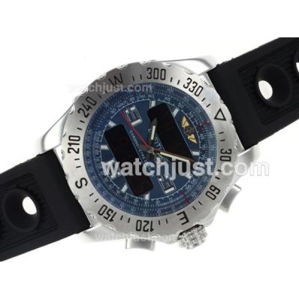 Breitling Emergency Digital Player with Blue Dial-Rubber Strap
