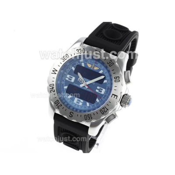 Breitling Emergency Digital Player with Blue Dial-Rubber Strap