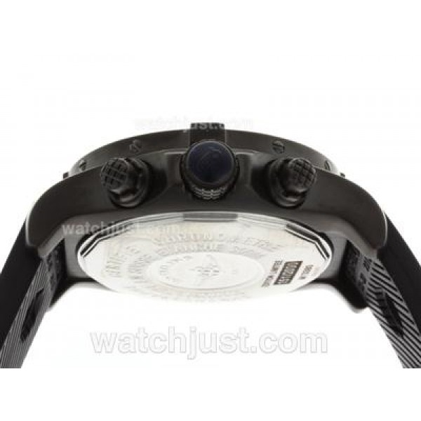 Breitling Skyland Avenger Working Chronograph PVD Case with Black Dial-Rubber Strap