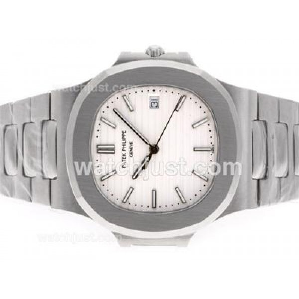 Patek Philippe Nautilus Swiss ETA 2836 Movement with White Dial S/S