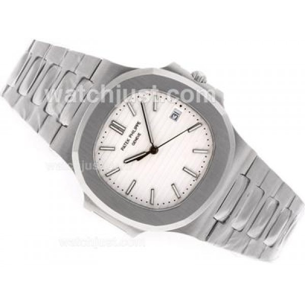 Patek Philippe Nautilus Swiss ETA 2836 Movement with White Dial S/S