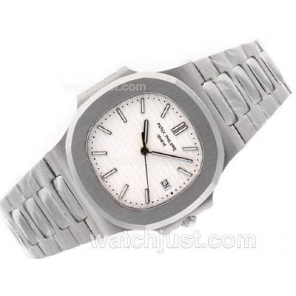 Patek Philippe Nautilus Swiss ETA 2836 Movement with White Dial S/S