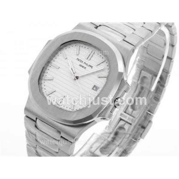 Patek Philippe Nautilus Swiss ETA 2836 Movement with White Dial S/S