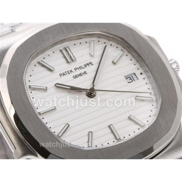 Patek Philippe Nautilus Swiss ETA 2836 Movement with White Dial S/S