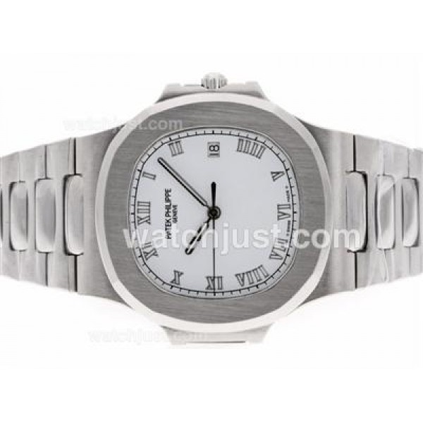 Patek Philippe Nautilus Swiss ETA 2836 Movement with White Dial S/S