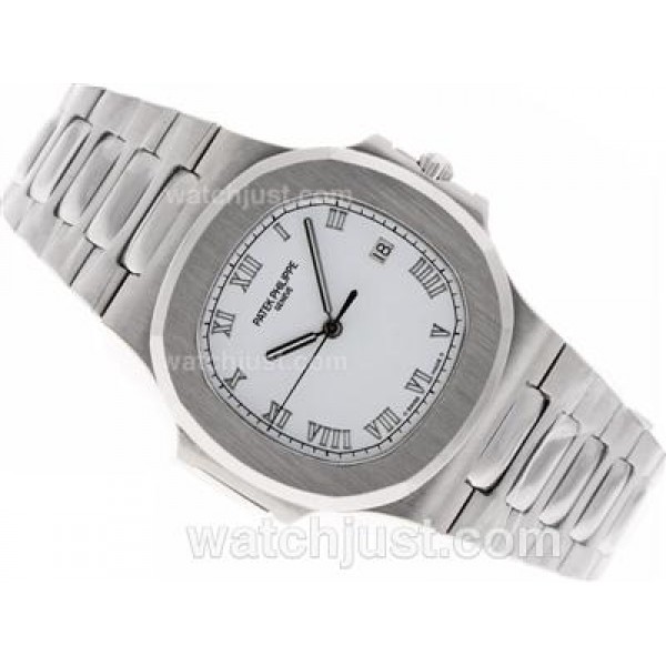 Patek Philippe Nautilus Swiss ETA 2836 Movement with White Dial S/S
