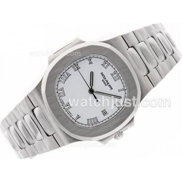 Patek Philippe Nautilus Swiss ETA 2836 Movement with White Dial S/S