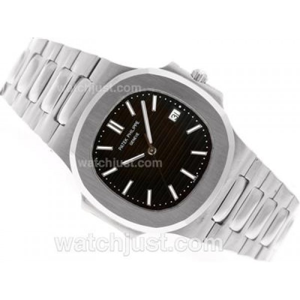 Patek Philippe Nautilus Swiss ETA 2836 Movement with Black Dial S/S