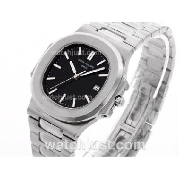 Patek Philippe Nautilus Swiss ETA 2836 Movement with Black Dial S/S