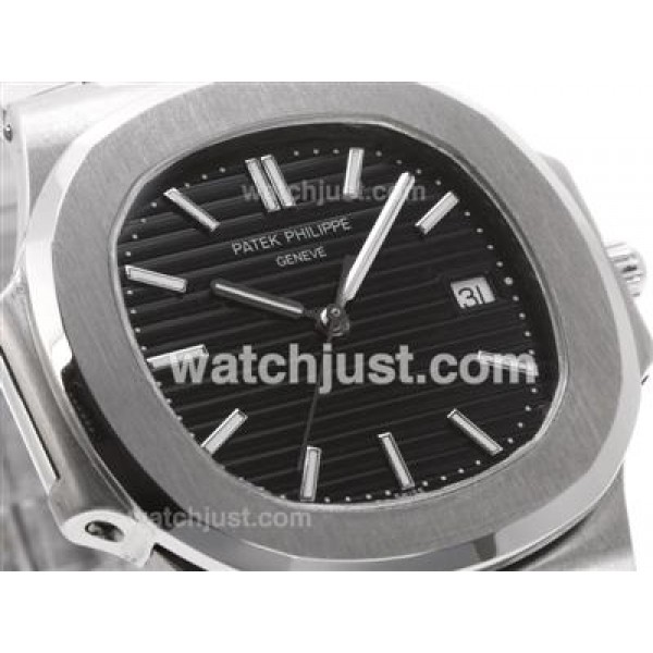 Patek Philippe Nautilus Swiss ETA 2836 Movement with Black Dial S/S