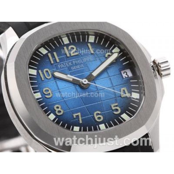 Patek Philippe Nautilus Swiss ETA 2836 Movement with Blue Dial-Rubber Strap