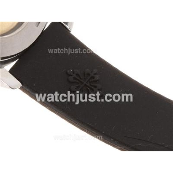Patek Philippe Nautilus Swiss ETA 2836 Movement with Black Dial Brown Marking-Rubber Strap