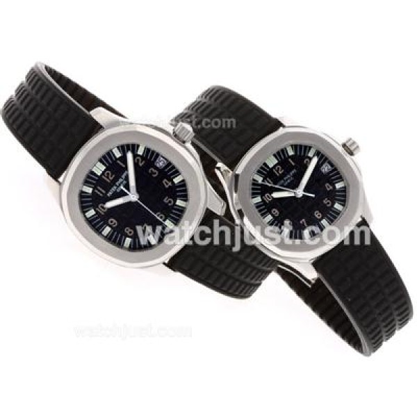 Patek Philippe Nautilus Swiss ETA 2836 Movement with Black Dial Brown Marking-Rubber Strap