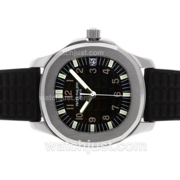 Patek Philippe Nautilus Swiss ETA 2836 Movement with Black Dial Brown Marking-Rubber Strap