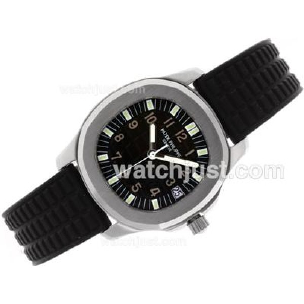 Patek Philippe Nautilus Swiss ETA 2836 Movement with Black Dial Brown Marking-Rubber Strap