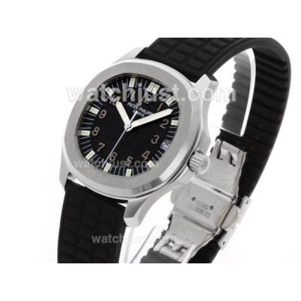Patek Philippe Nautilus Swiss ETA 2836 Movement with Black Dial Brown Marking-Rubber Strap