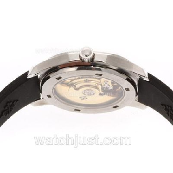 Patek Philippe Nautilus Swiss ETA 2836 Movement with Black Dial Brown Marking-Rubber Strap