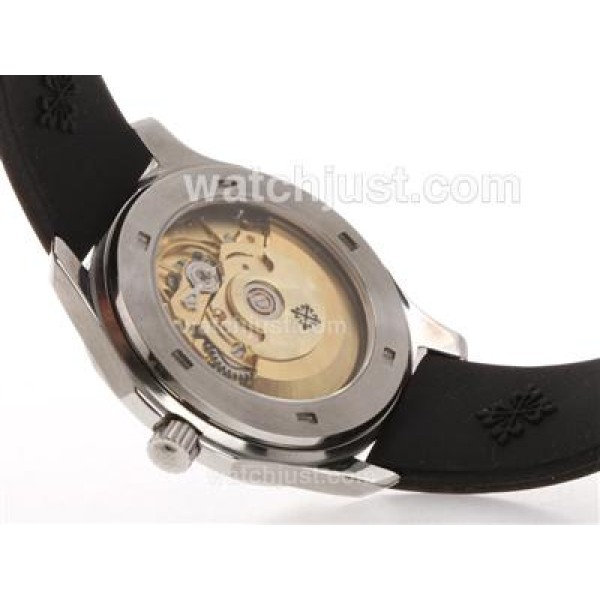 Patek Philippe Nautilus Swiss ETA 2836 Movement with Black Dial Brown Marking-Rubber Strap