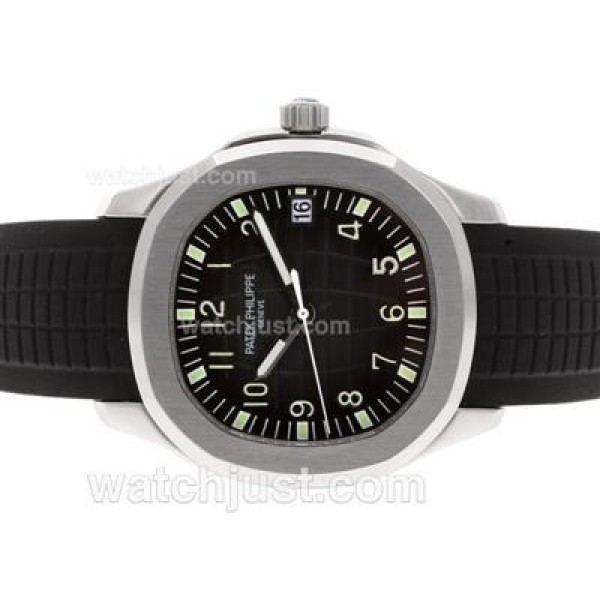 Patek Philippe Nautilus Swiss ETA 2836 Movement with Black Dial Green Marking-Rubber Strap