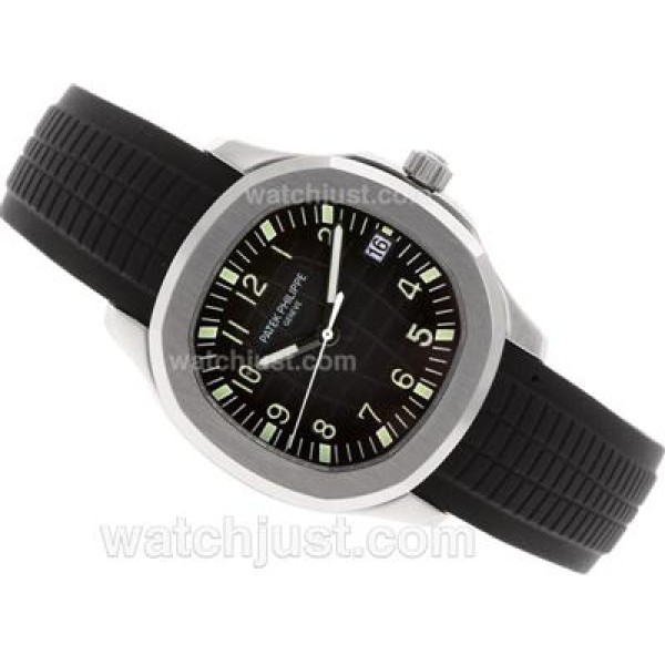 Patek Philippe Nautilus Swiss ETA 2836 Movement with Black Dial Green Marking-Rubber Strap