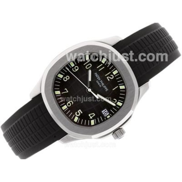 Patek Philippe Nautilus Swiss ETA 2836 Movement with Black Dial Green Marking-Rubber Strap