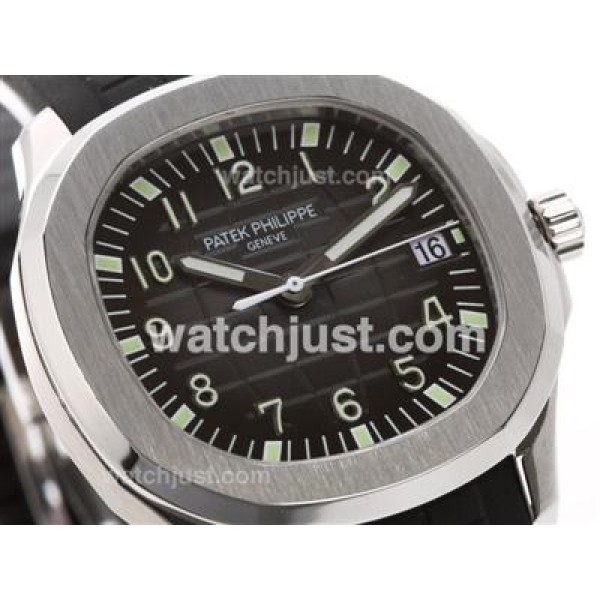 Patek Philippe Nautilus Swiss ETA 2836 Movement with Black Dial Green Marking-Rubber Strap
