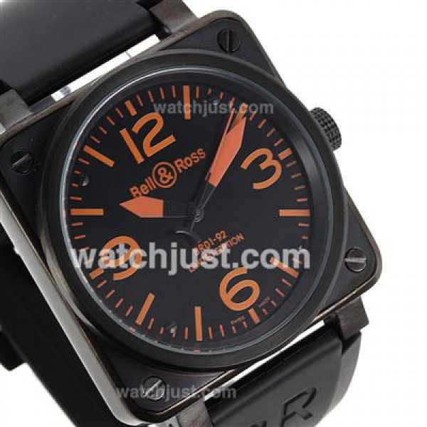 Bell & Ross BR 01-92 Automatic PVD Case with Black Dial-Orange Markers 46x46mm