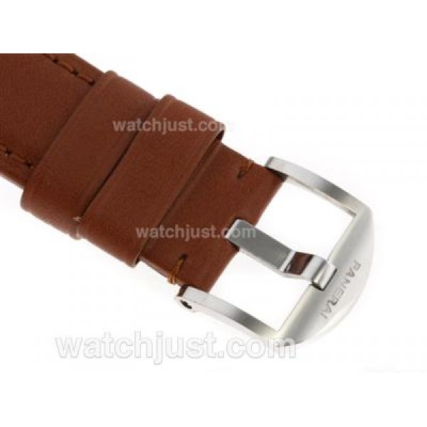 Panerai Luminor Marina OP Logo Swiss ETA Unitas 6497 Movement with Black Dial-Leather Strap