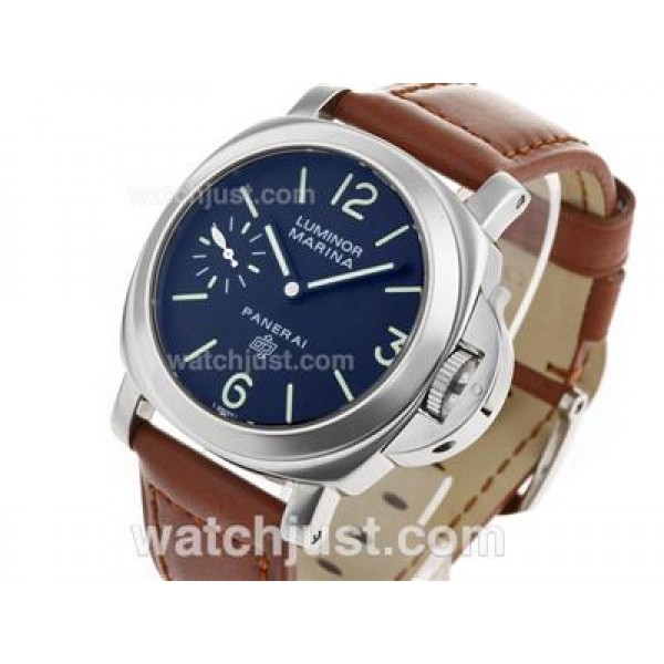 Panerai Luminor Marina OP Logo Swiss ETA Unitas 6497 Movement with Black Dial-Leather Strap