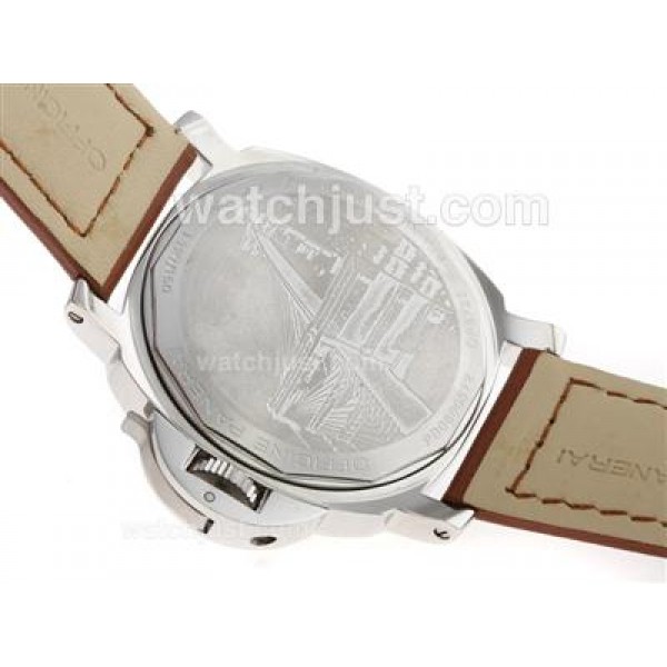 Panerai Luminor Marina OP Logo Swiss ETA Unitas 6497 Movement with Black Dial-Leather Strap