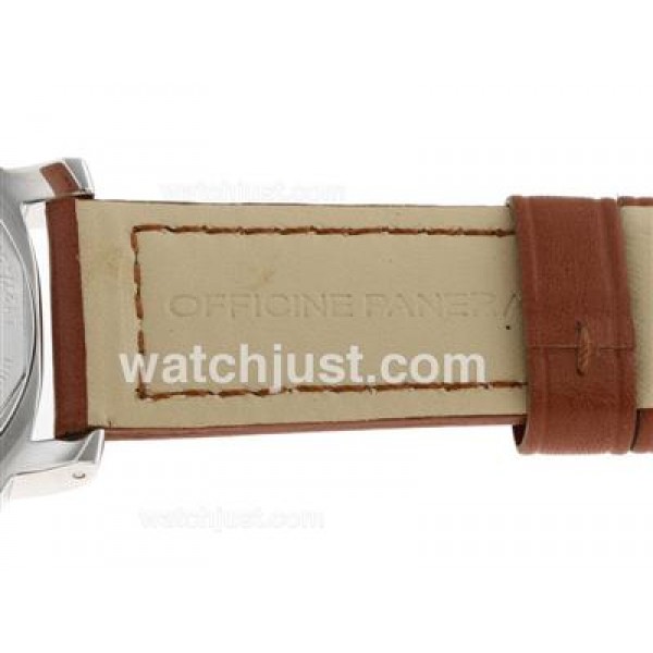 Panerai Luminor Marina OP Logo Swiss ETA Unitas 6497 Movement with Black Dial-Leather Strap