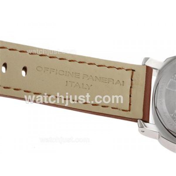 Panerai Luminor Marina OP Logo Swiss ETA Unitas 6497 Movement with Black Dial-Leather Strap