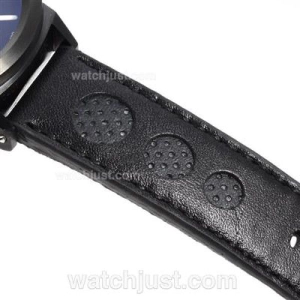 U-Boat Italo Fontana Automatic PVD Case Black Dial with White Markers-Leather Strap