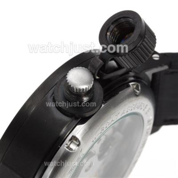 U-Boat Italo Fontana Automatic PVD Case Black Dial with White Markers-Leather Strap