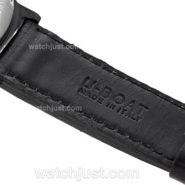 U-Boat Italo Fontana Automatic PVD Case Black Dial with White Markers-Leather Strap