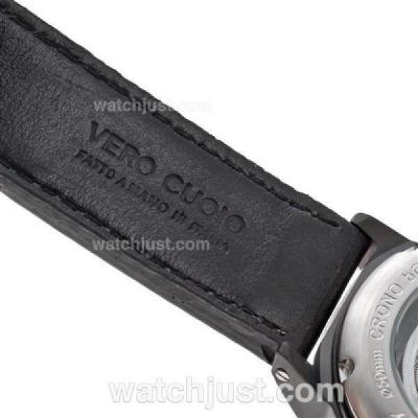 U-Boat Italo Fontana Automatic PVD Case Black Dial with White Markers-Leather Strap