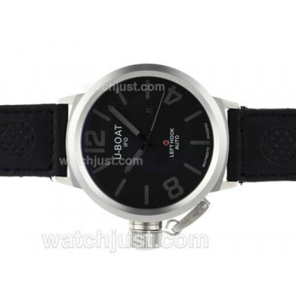 U-Boat Italo Fontana Automatic Black Dial with Gray Markers-Leather Strap