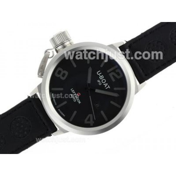 U-Boat Italo Fontana Automatic Black Dial with Gray Markers-Leather Strap
