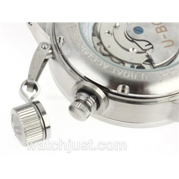 U-Boat Italo Fontana Automatic Black Dial with Gray Markers-Leather Strap