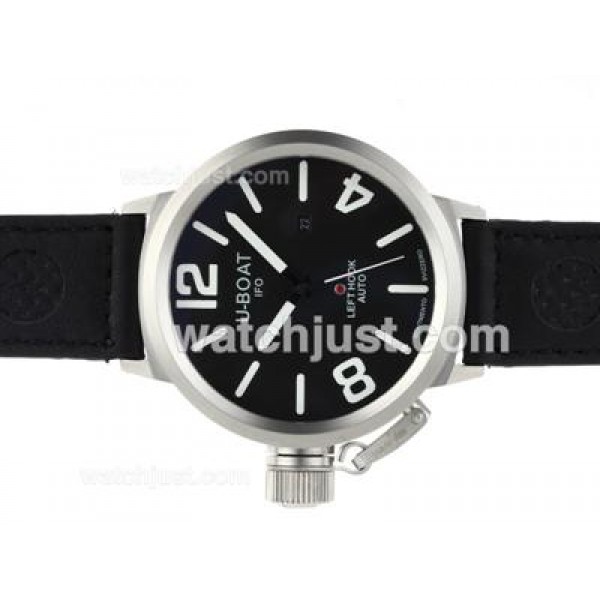 U-Boat Italo Fontana Automatic Black Dial with White Markers-Leather Strap