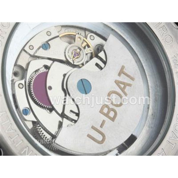 U-Boat Italo Fontana Automatic Black Dial with White Markers-Leather Strap