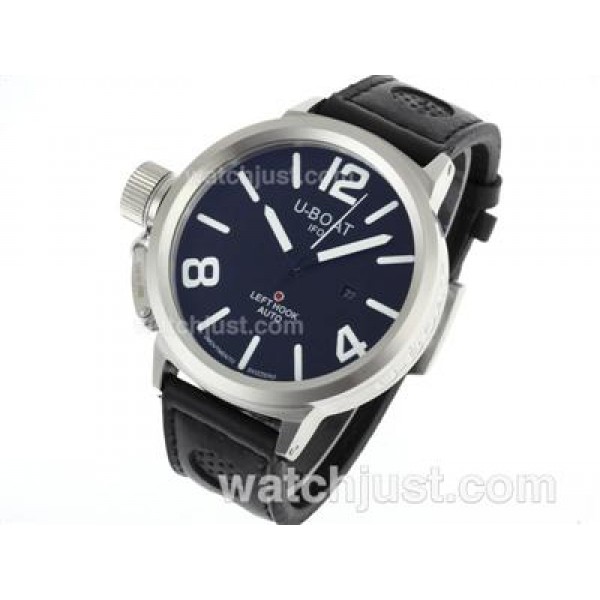 U-Boat Italo Fontana Automatic Black Dial with White Markers-Leather Strap