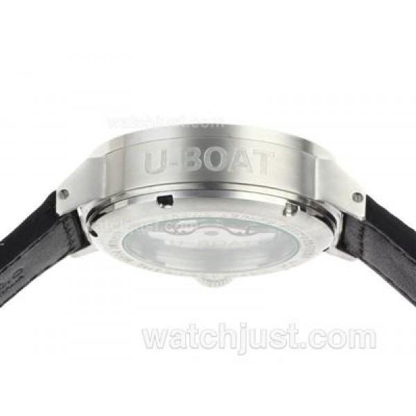 U-Boat Italo Fontana Automatic Black Dial with White Markers-Leather Strap