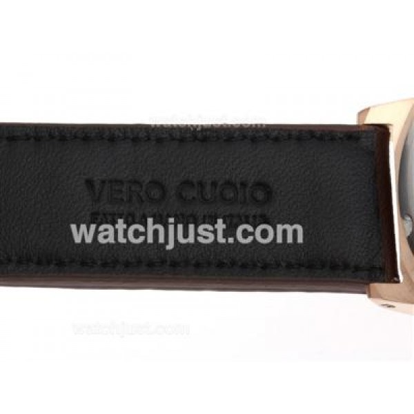 U-Boat Italo Fontana Working Chronograph Rose Gold Case Black Dial with White Markers-Leather Strap