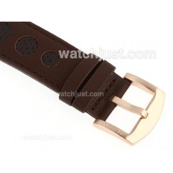 U-Boat Italo Fontana Working Chronograph Rose Gold Case Black Dial with White Markers-Leather Strap