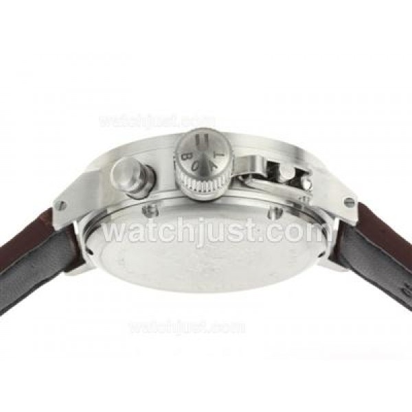 U-Boat Italo Fontana Working Chronograph White Dial with Black Markers-Leather Strap