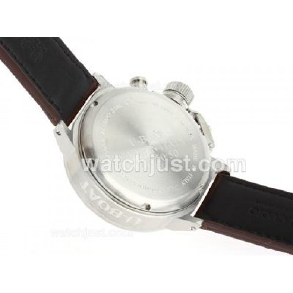 U-Boat Italo Fontana Working Chronograph White Dial with Black Markers-Leather Strap
